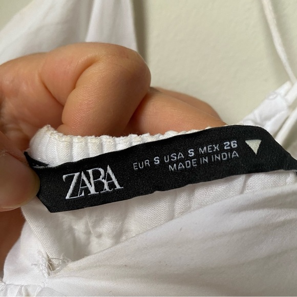 Zara White Eyelet Sundress size small tiered dress adjustable strap length - Picture 9 of 9